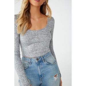 Forever 21 Marled Crop Top